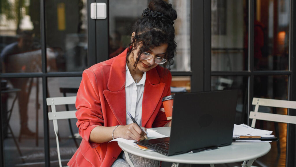 freelancer working independently with flexible schedule