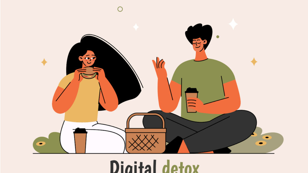 teenager taking a break from phone to focus on healthy offline activities