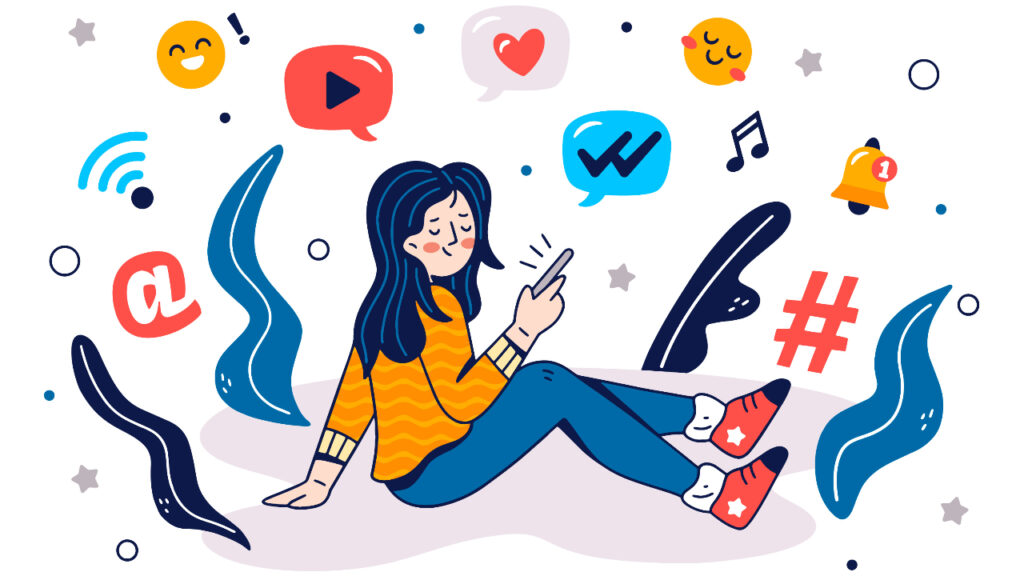 social media effects on the brain showing dopamine and phone usage habits